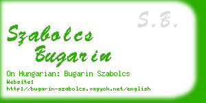 szabolcs bugarin business card